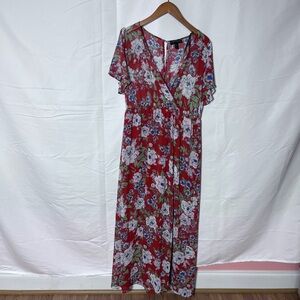 Forever 21 Red Floral Maxi Dress